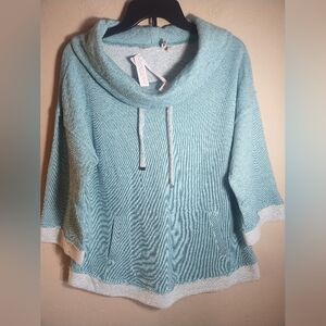 New Soft Surroundings Top Women L Santorini Shores Pullover Sweater Coastal